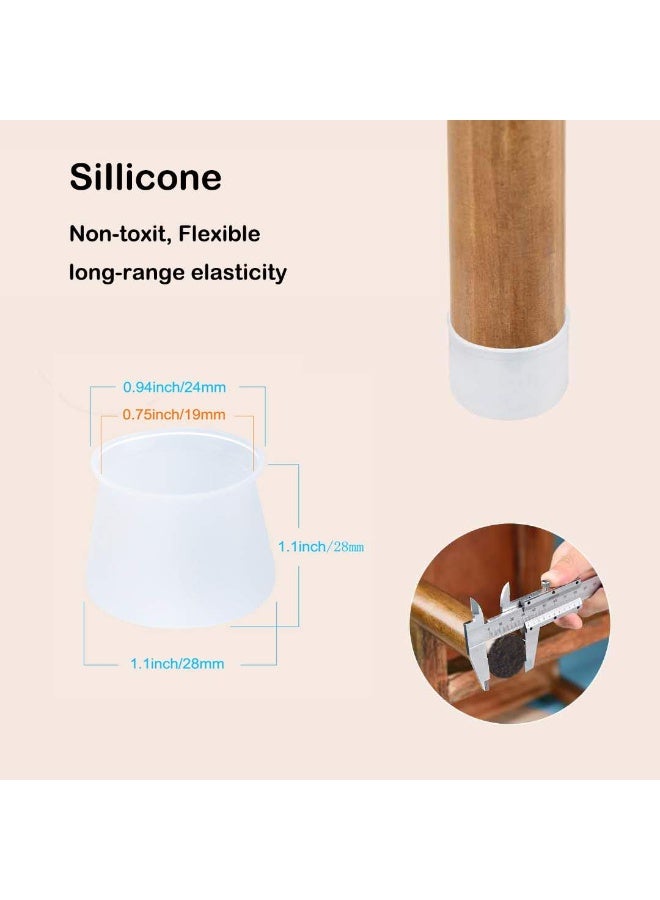 مجموعة تينكات من 16 قطعة من أغطية حماية أرجل الأثاث المصنوعة من السيليكون المقاوم للخدش، مقاس 38 مم/1.5 بوصة، لحماية أرجل الطاولات والكراسي، مناسبة لطاولات الطعام أو طاولات وكراسي الحدائق الخشبية. - Image 5